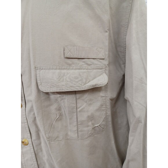Destinations Indesigns Global Camp Stewart vented Roll Tab shirt  Khaki Sz XL - Picture 5 of 11